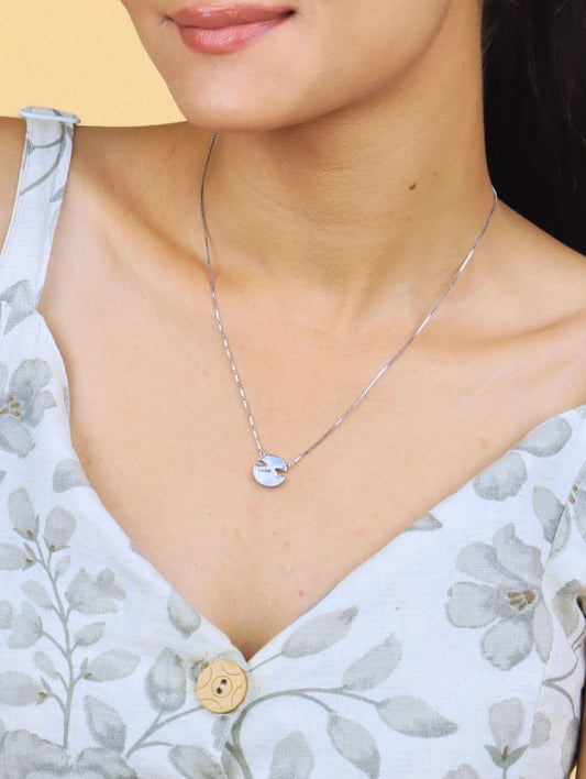 Lunar Eclipse Silver Pendant Necklace - 925 Silver