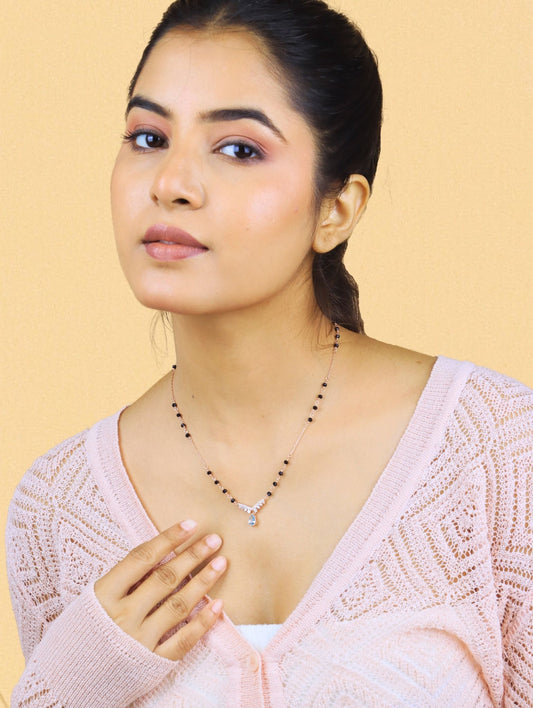 Celeste Drop Mangalsutra Necklace - 925 Silver