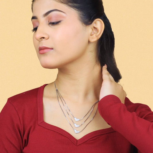 Triple Hearts Radiance Necklace - 925 Silver