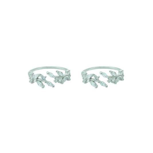 Aurora Vine Adjustable Toe Ring (Rose and silver Gold Finish)-925 silver