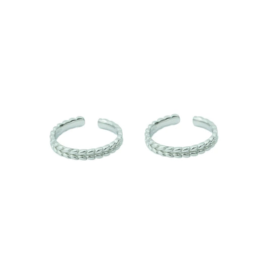 Elegant Leaf Curve 925 Silver Adjustable Toe Ring