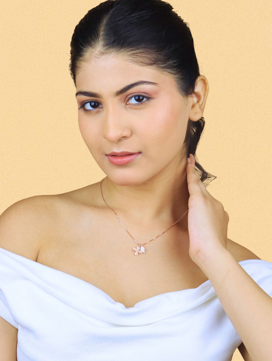 Blush Bloom Floral Necklace - 925 Silver