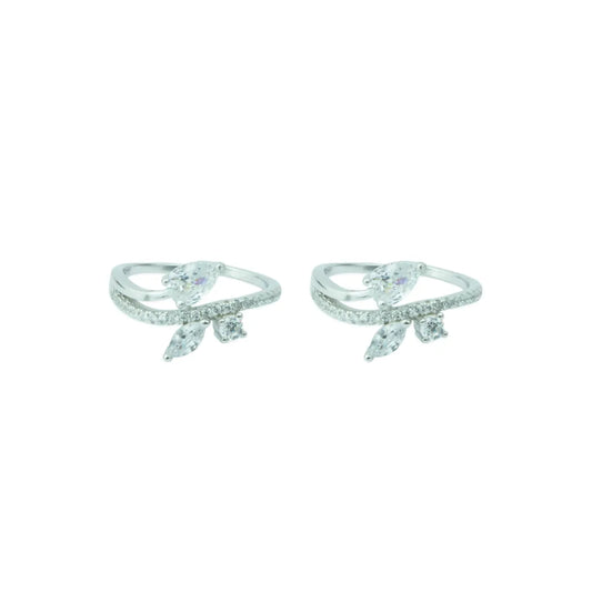 Celestia Bloom 925 Silver Adjustable Toe Ring (Rose Gold Finish)