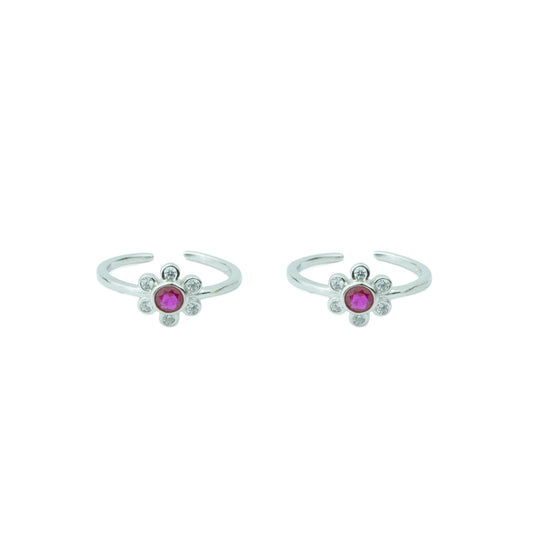 Ruby Bloom Silver 92.5 Toe Rings