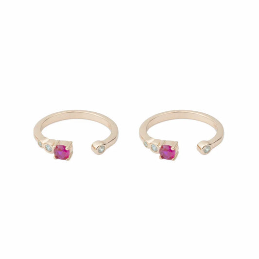Ruby Spark Adjustable Toe Ring-925 Silver