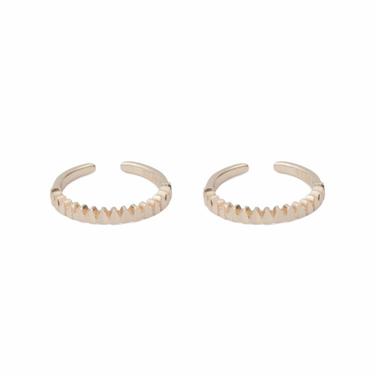 Silver 92.5 Textured Wave Adjustable Toe Ring