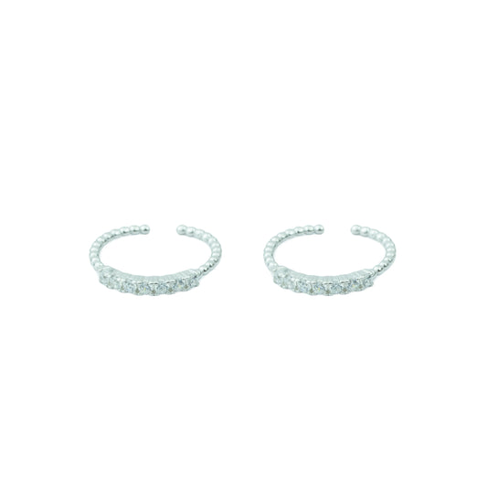 Celestia Bloom Adjustable Toe Ring (Rose Gold Finish)-92.5 Silver