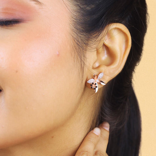 The Fleur Noire Earrings - 925 Silver