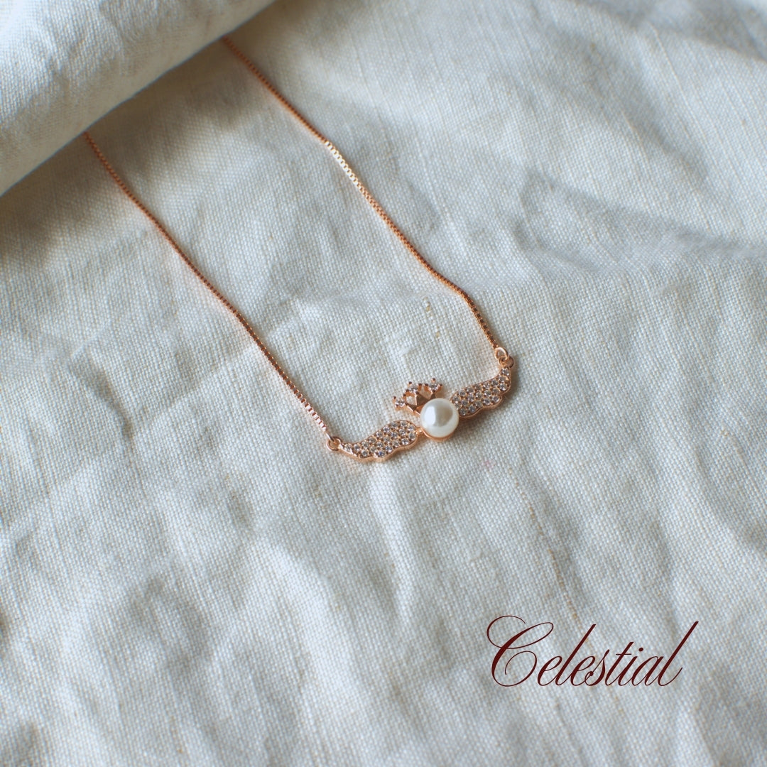 Celestial Wing Pearl Necklace