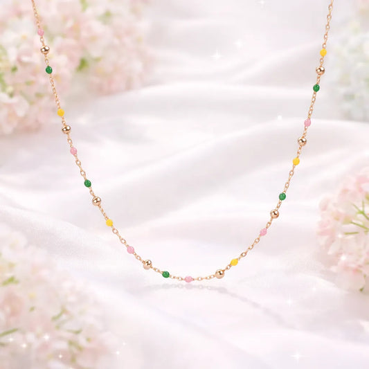 Rosé Prism Charm Necklace - 925 Silver
