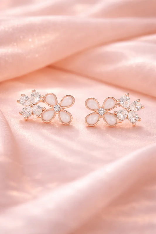 Blossom Glow Rose Gold Earrings - 925 Silver