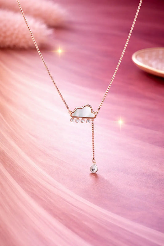 Celeste Drop 925 Silver Adjustable Charm Chain Necklace