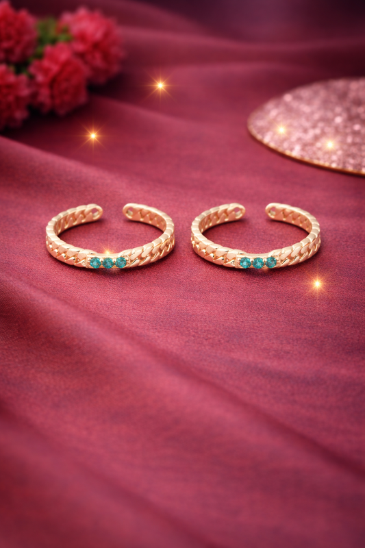 925 Silver Pastel Twirl Adjustable Toe Ring – Rose Gold Finish