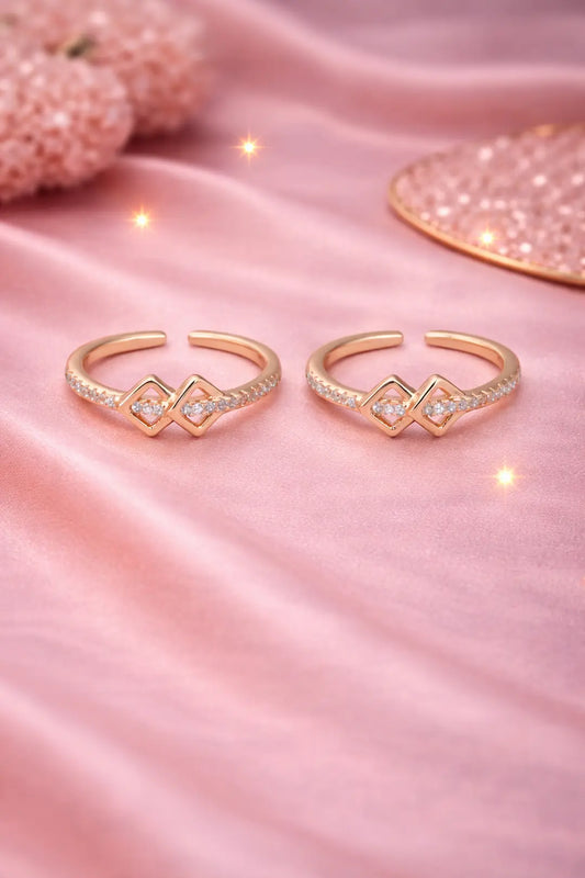 Bloomora 925 Silver Adjustable Toe Ring – Rose Gold Finish