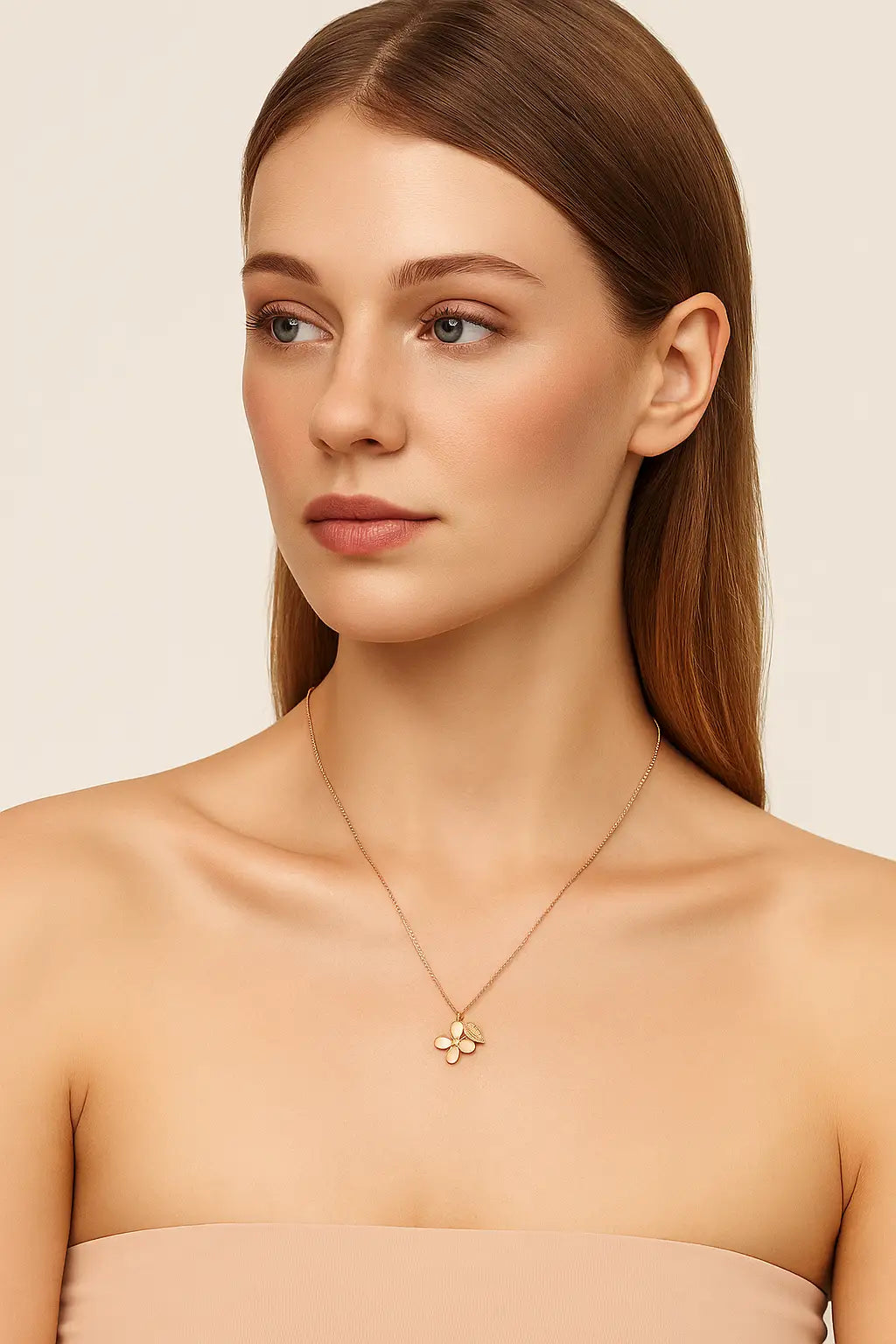 Blush Bloom Floral Necklace - 925 Silver