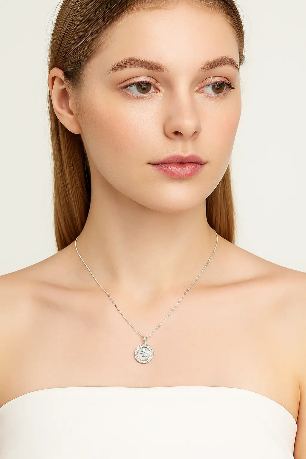 Floral Embrace Medallion Necklace - 925 Silver