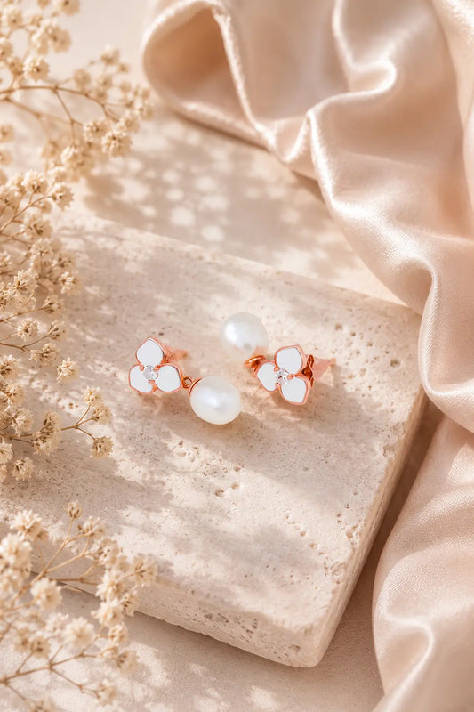 Blossom Pearl 925 Silver Adjustable Earrings