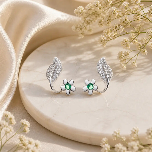 Verdant Whisper Earrings - 925 Silver