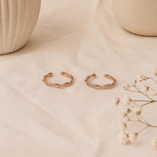 Twirl Grace Rose Gold Silver Adjustable Toe Rings