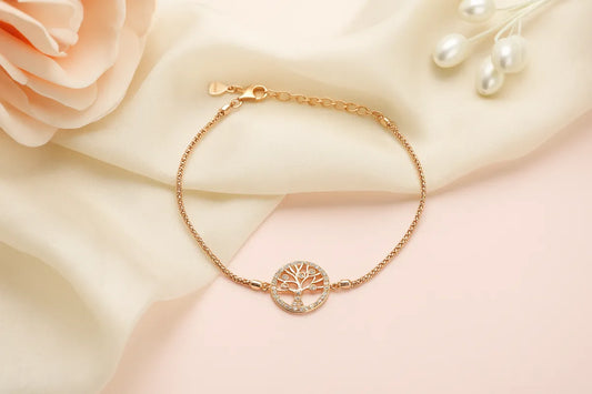 Eternal Bloom Rose Gold Silver Bracelet