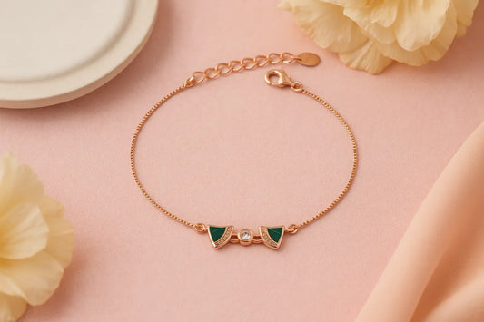 Emerald Arc Bracelet - 925 Silver