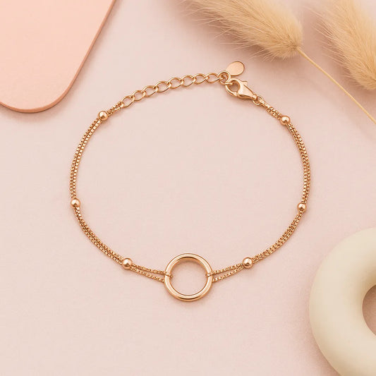 Eternal Circle Rose Gold Silver Bracelet
