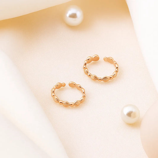 Rose Gold silver Bloom Toe Rings