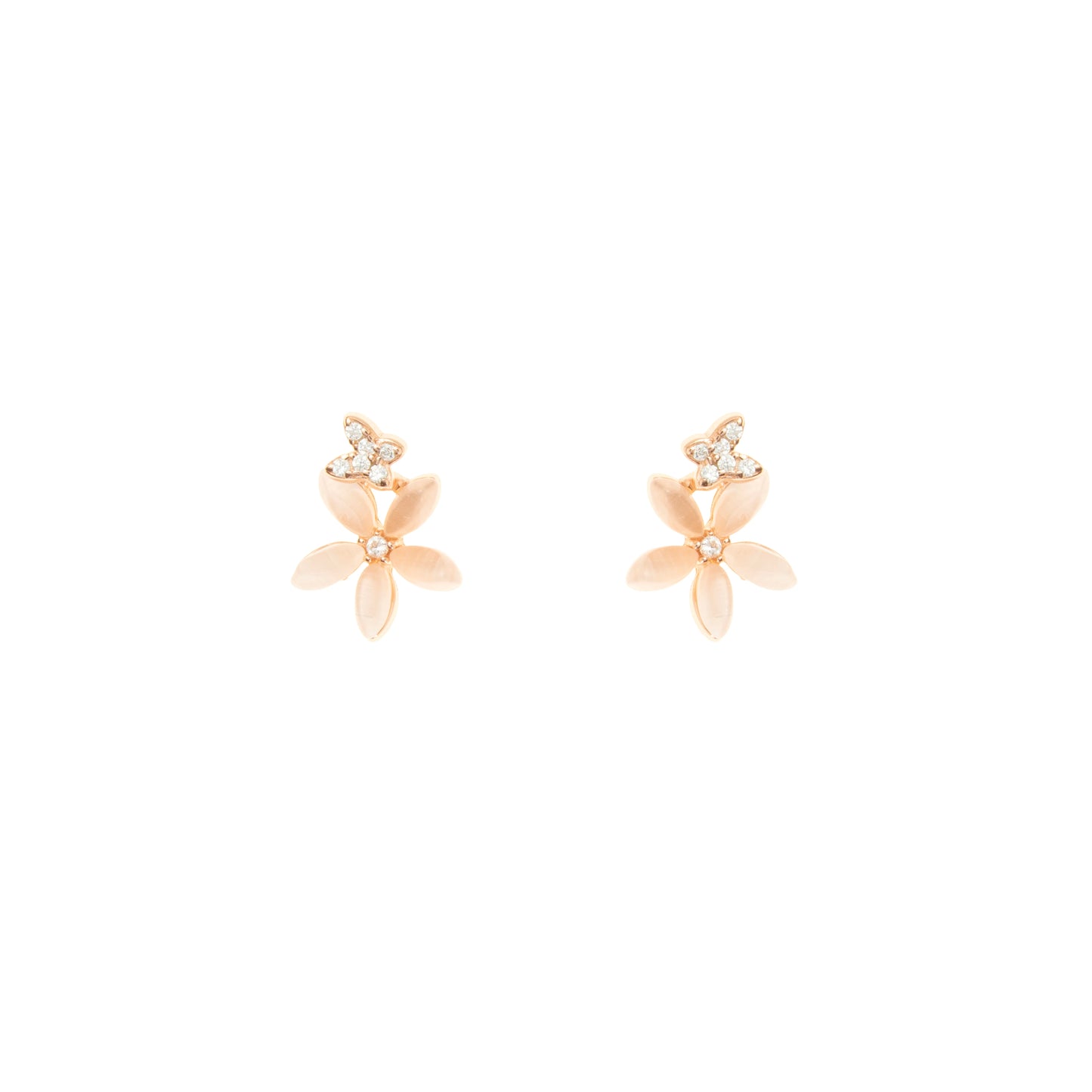 The Blossom Glint Rose Gold Studs -925 Silver