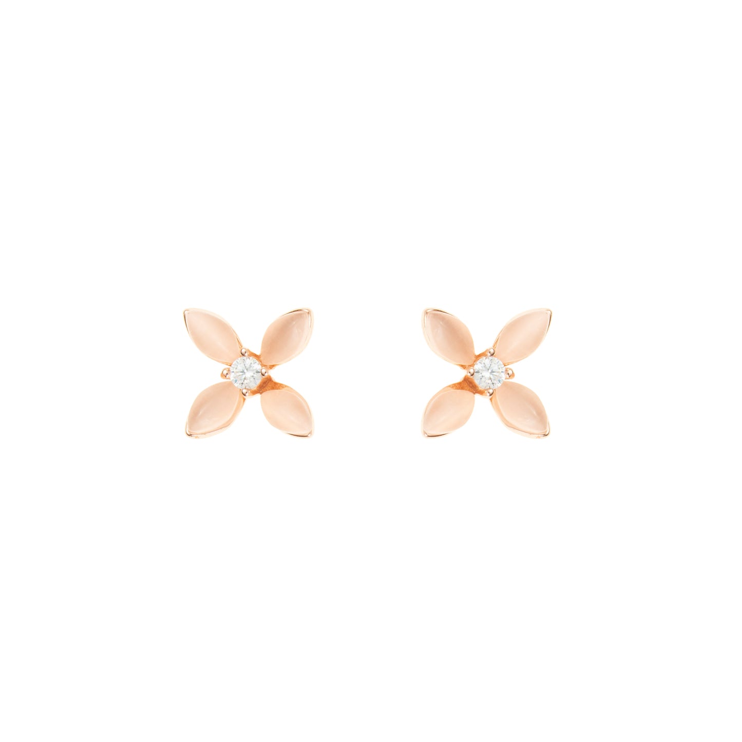 Petal Kiss Stud Earrings - 925 Silver