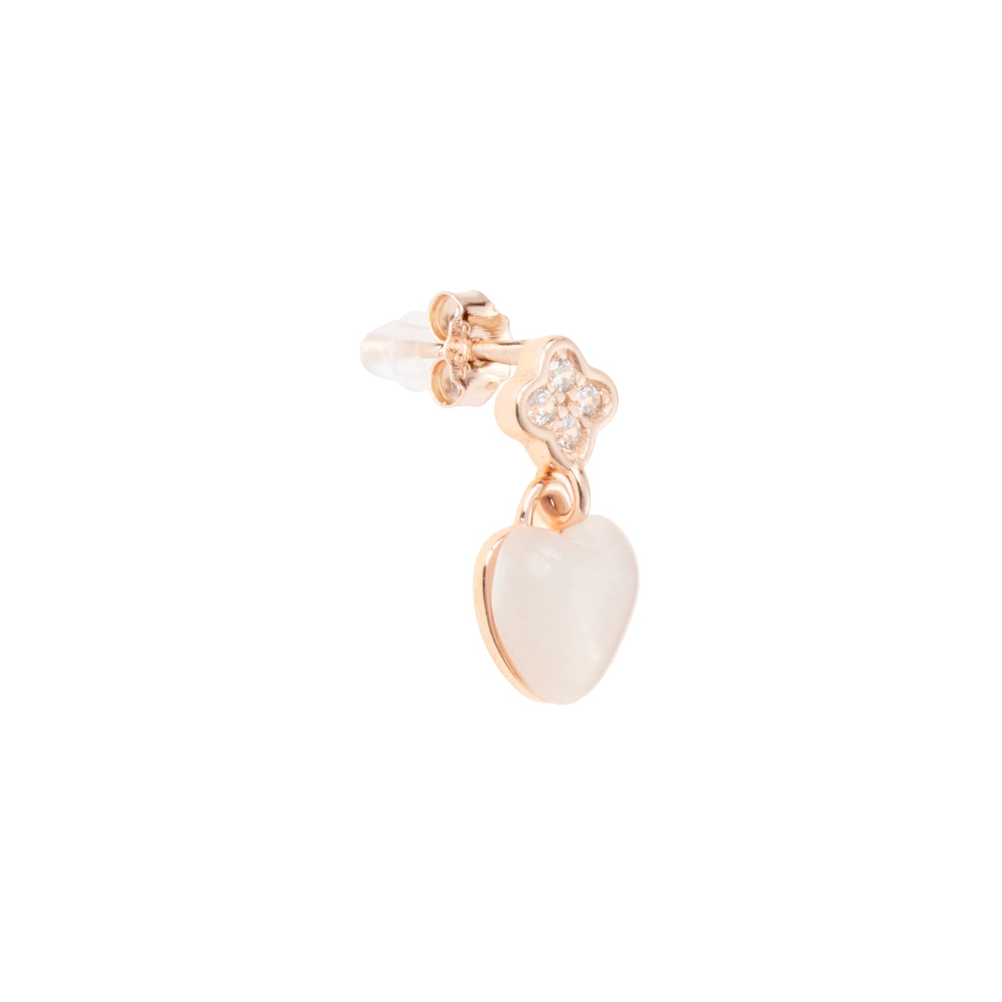 The Blush Bloom Heart Earrings - 925 Silver