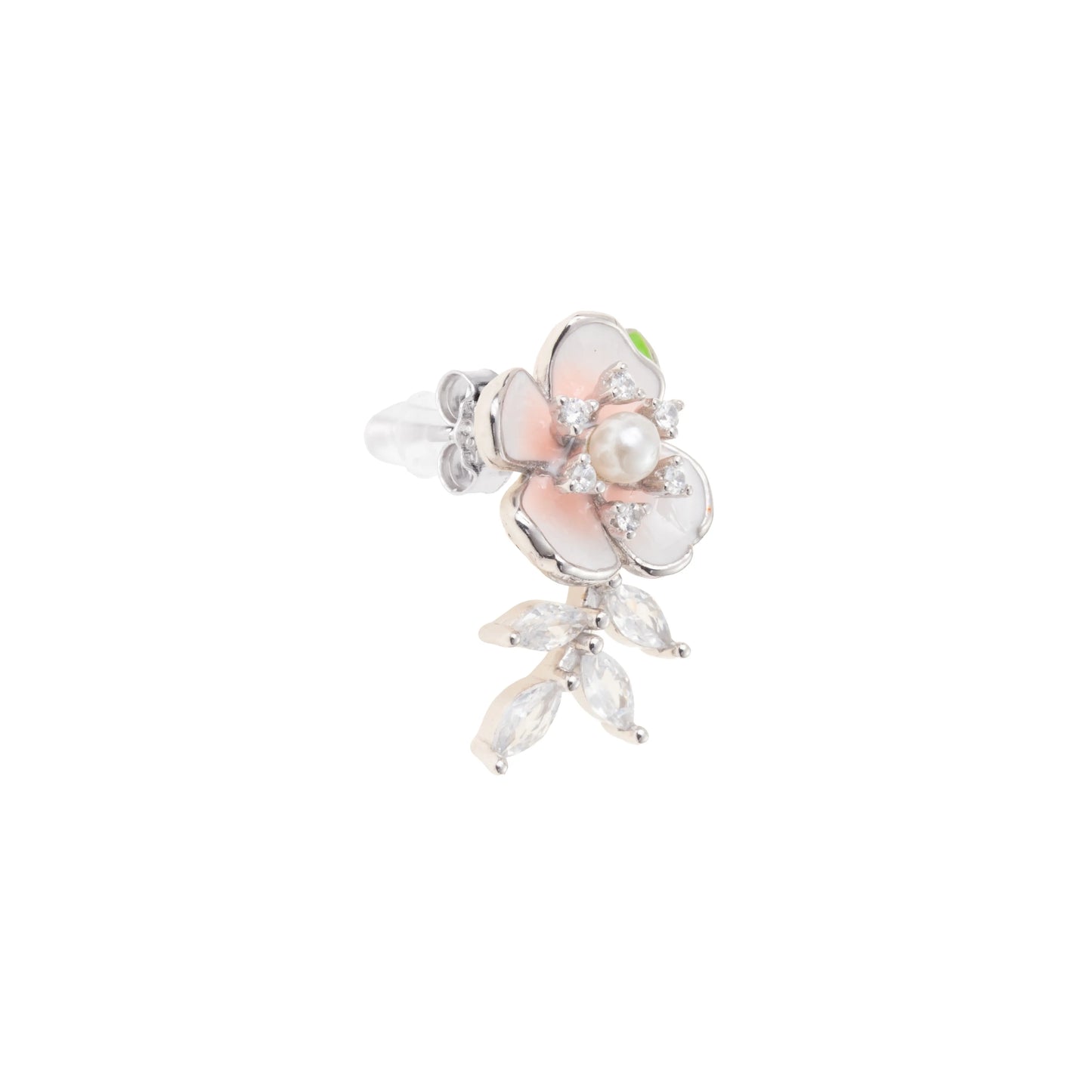 The Blush Bloom Pearl Drop Earrings - 925 Silver