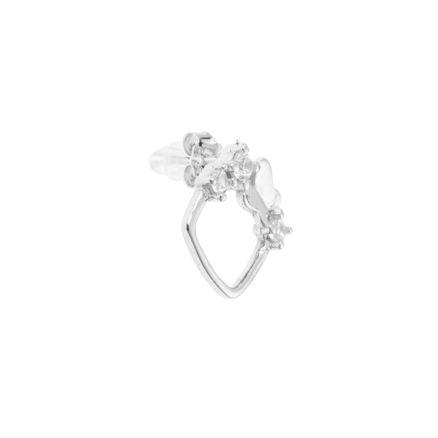 Crystal Crown Silver Hoops - 925 Silver