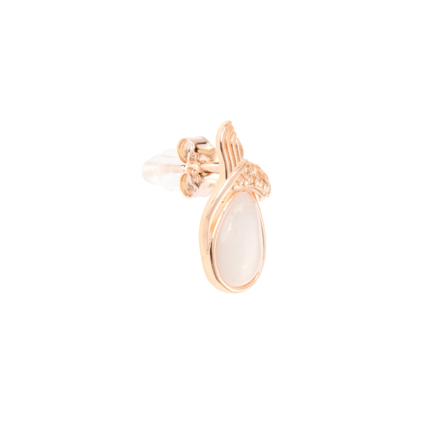 The Ethereal Dewdrop Rose Gold Studs - 925 Silver