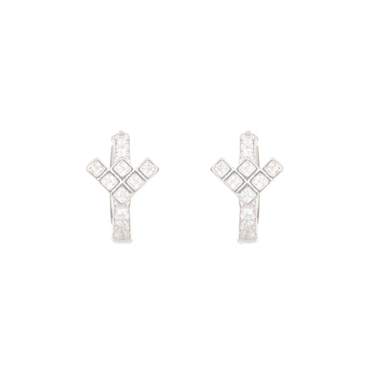 The Arrowlight Diamond Hoops Earrings - 925 Silver