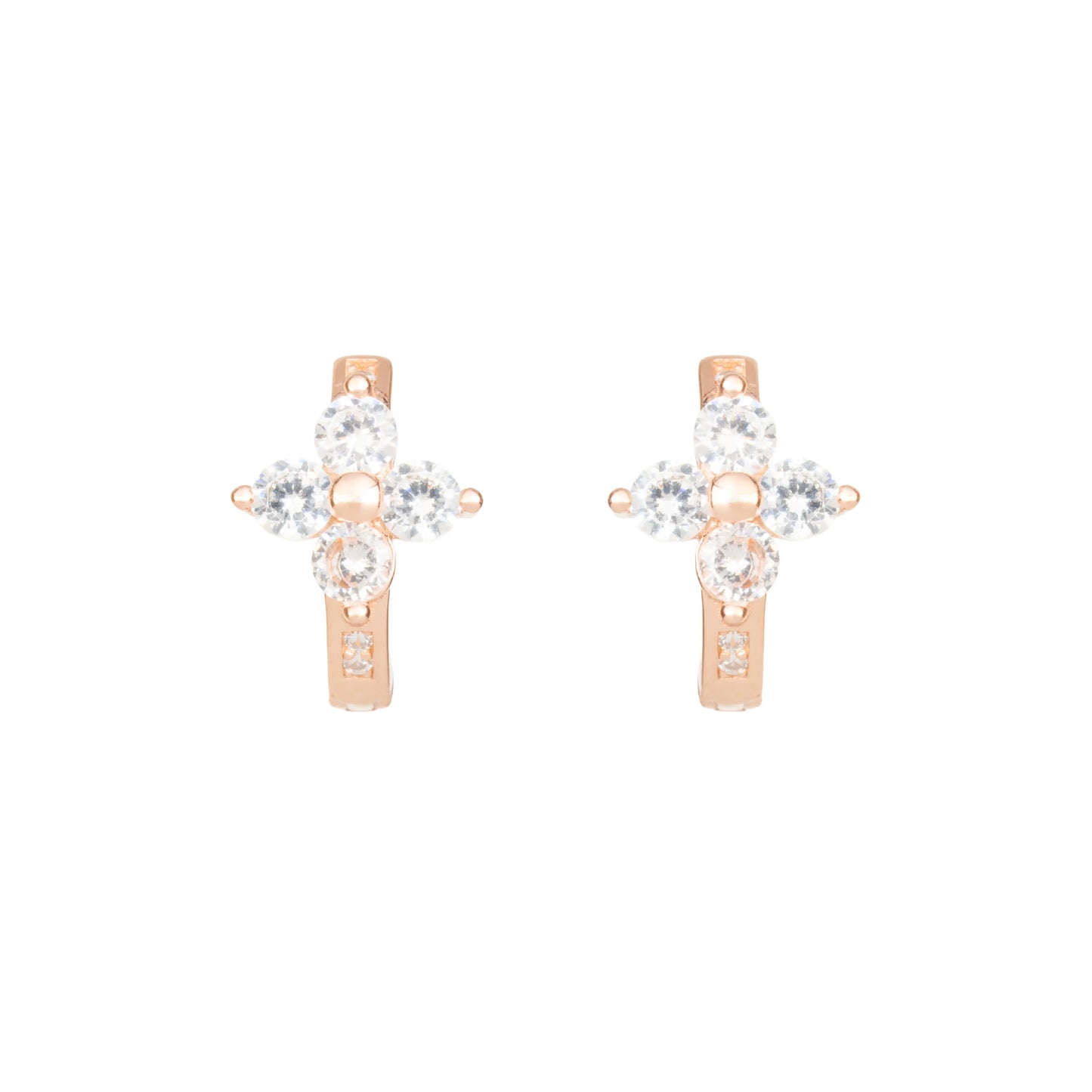 Rosette Radiance Huggie Hoops - 925 Silver