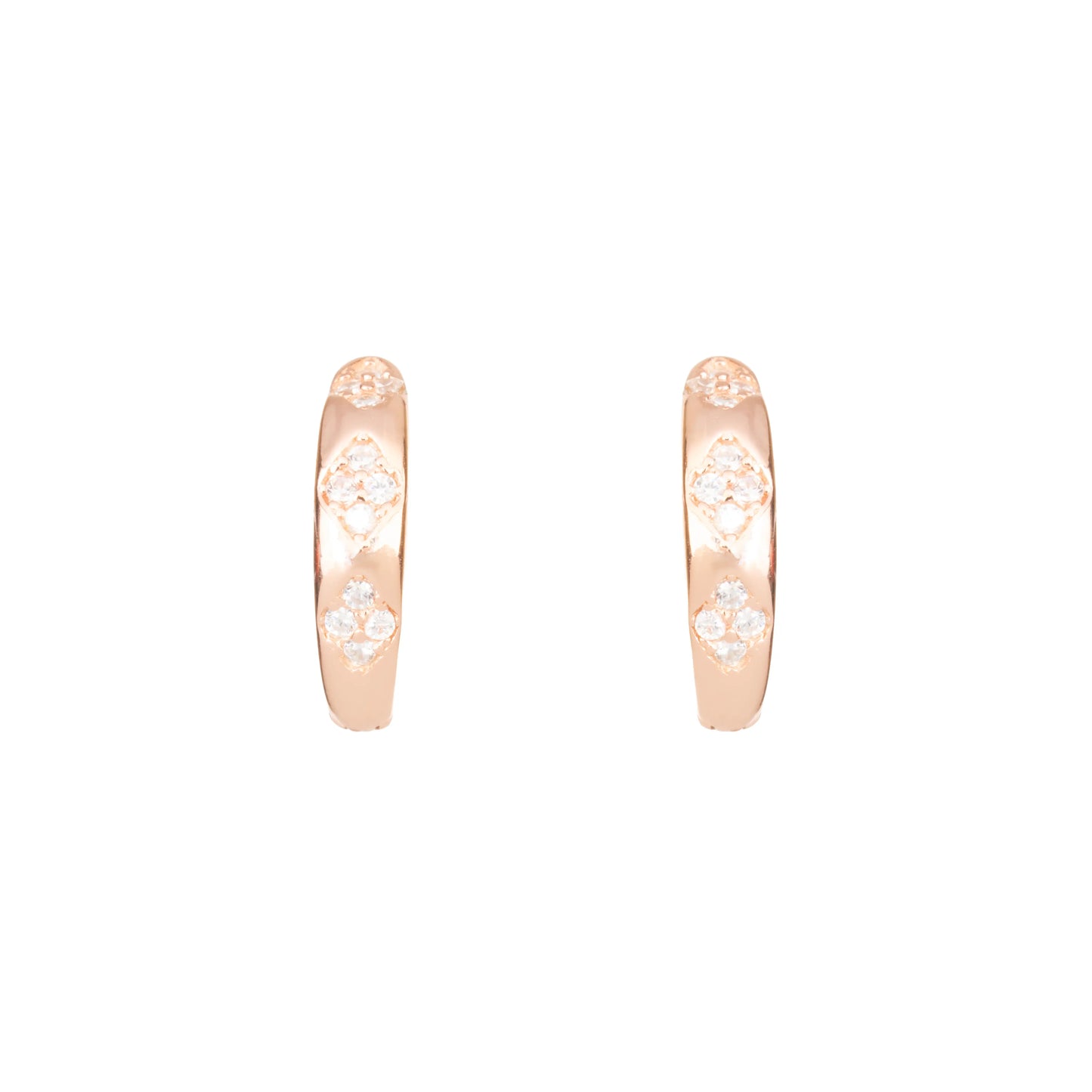 Celeste Rose Gold Huggie Hoops - 925 Silver