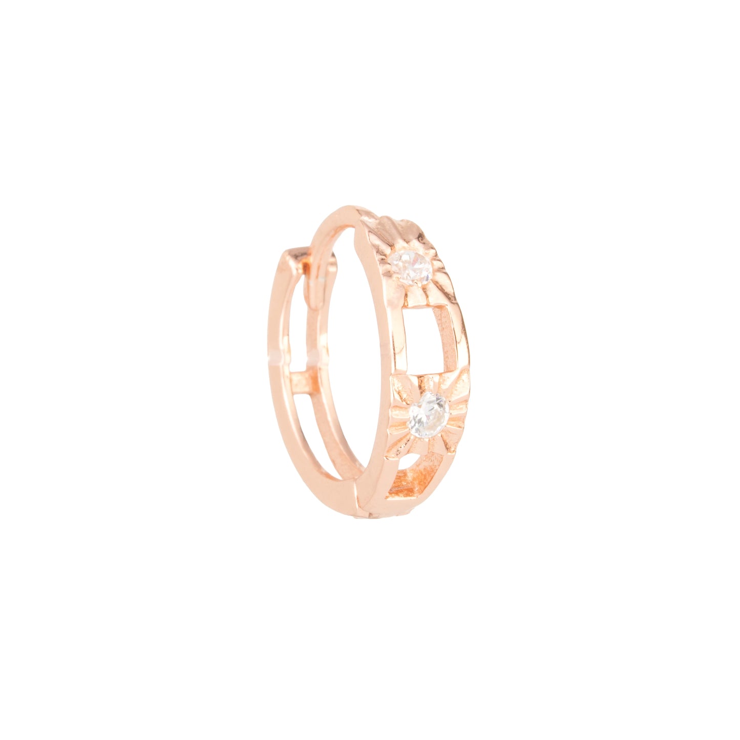 Aurora Bloom Rose Gold Hoops - 925 Silver