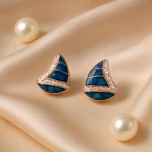 Azure Voyage Silver Earrings,