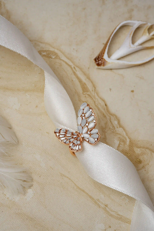 Flutter Rose Gold Ring - 925 Silver