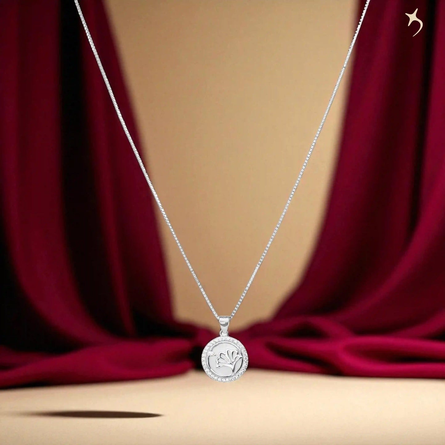 Floral Embrace Medallion Necklace - 925 Silver
