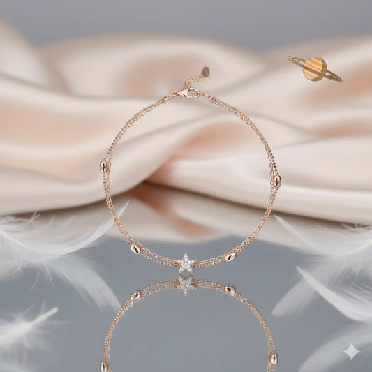 925 Sterling Silver Radiant Star Adjustable Triple-Strand Bracelet