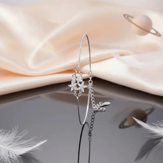 925 Sterling Silver Radiant Starburst Adjustable Bracelet