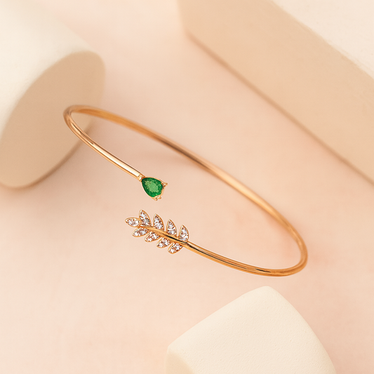 Leaf Grace 925 Silver Adjustable Kada