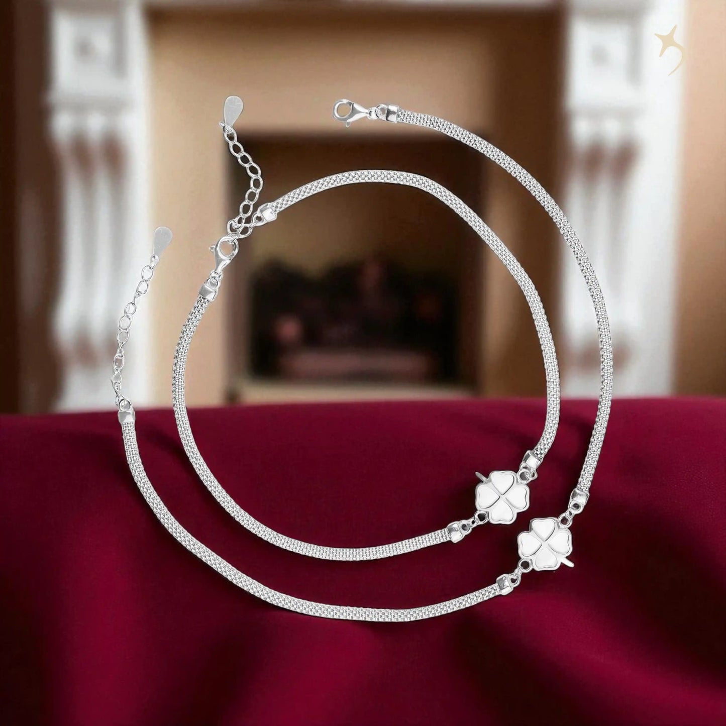 Lucky Charm Silver Anklet - 925 Silver