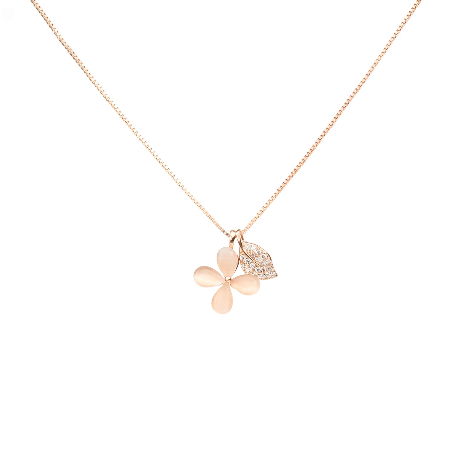 Blush Bloom Floral Necklace - 925 Silver