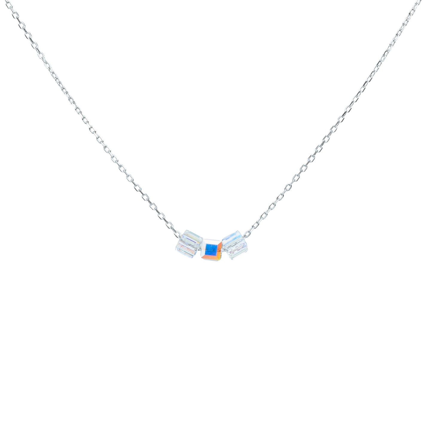 Prism Beads Minimalist Necklace - 925 Silver