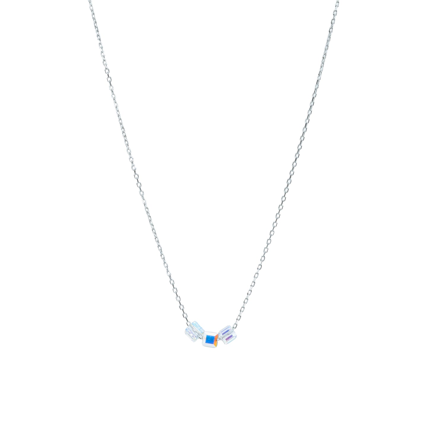 Prism Beads Minimalist Necklace - 925 Silver