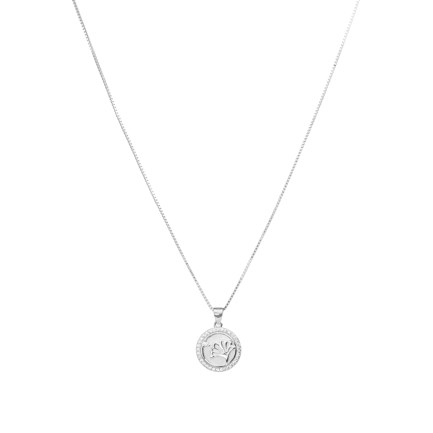 Floral Embrace Medallion Necklace - 925 Silver