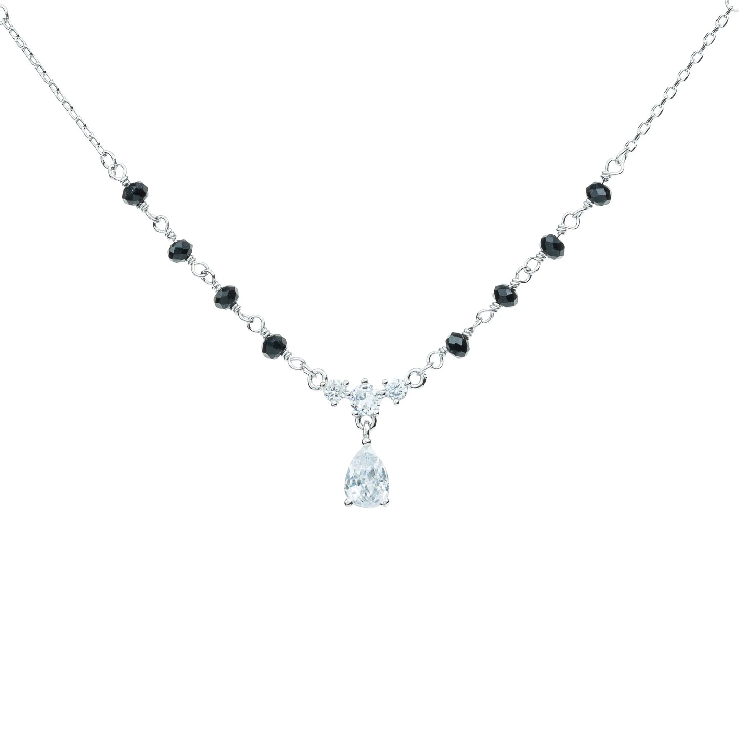 Moonlight Teardrop Mangalsutra Necklace - 925 Silver