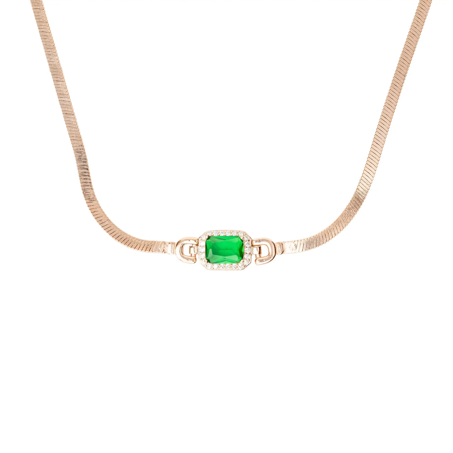 Emerald Embrace Necklace - 925 Silver